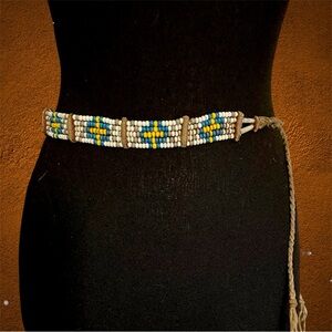 Handcrafted Beaded Belt - native XS S